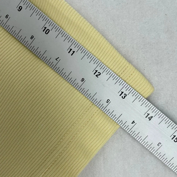 Cubavera Polo Shirt Mens Sz XL Yellow Striped Ribbed Collared Regular Side Slit - Picture 4 of 10